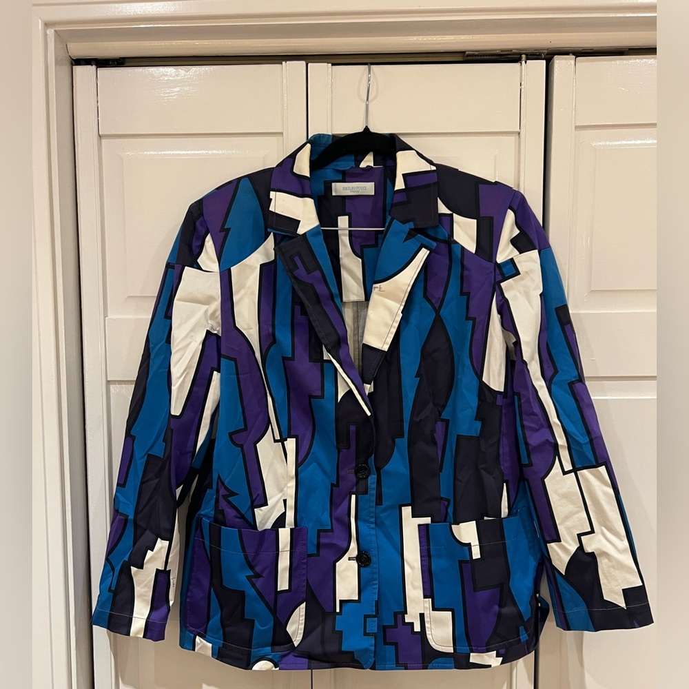 EUC Emilio Pucci Geometric Multi Color Blazer